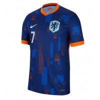 Holandsko Xavi Simons #7 Vonkajší futbalový dres ME 2024 Krátky Rukáv